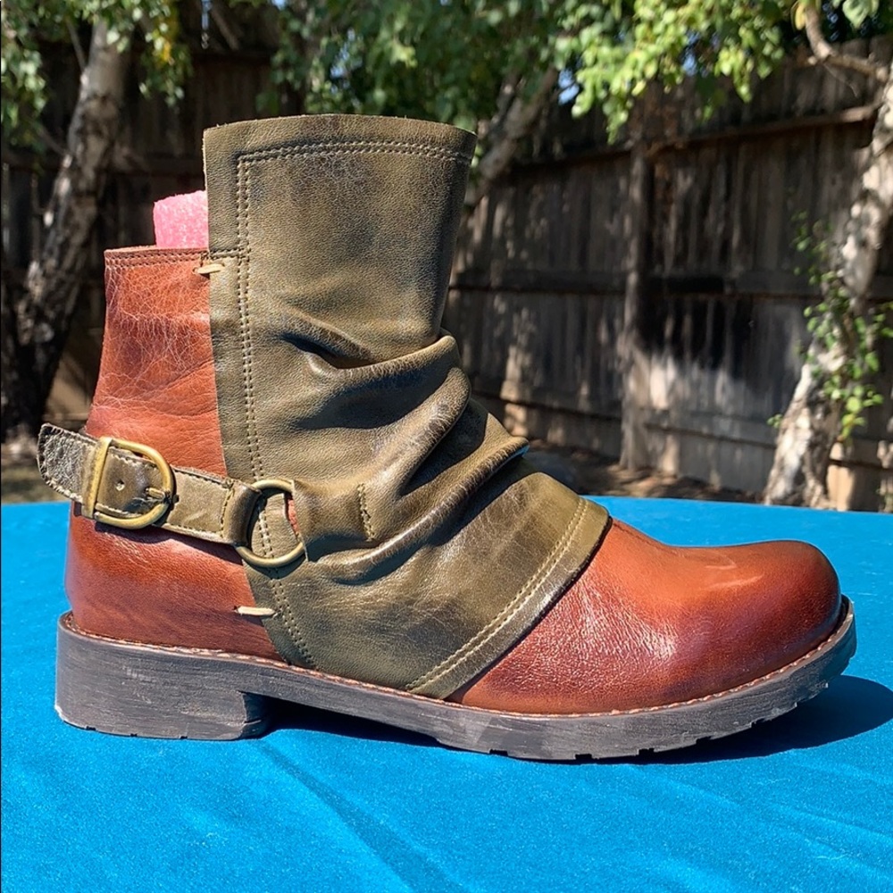 Jafa 2129 Olive & Brown Ankle Boots Size 37